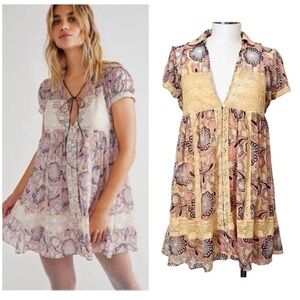 Free People X Anna Sui baby doll mini dress